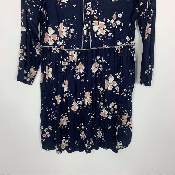 La Petite Francaise Navy Blue Floral Print Dress Size Medium - Picture 4 of 12